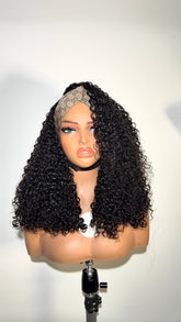 Pixie curly half wig